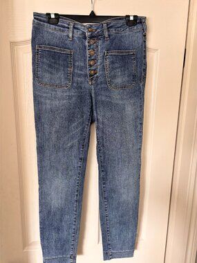 Pilcro Button-Fly High-Rise Denim Capris size 31